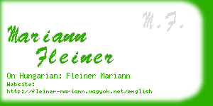 mariann fleiner business card
